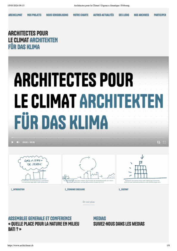 Architectes pour le climat urgence climatique fribourg
